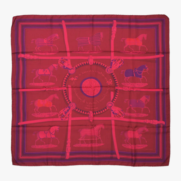 極美品 HERMES エルメス 2016年 京都祇園ポップアップ限定スカーフ カレ90 シルク 限定カラー ピンク 中古 4b012928