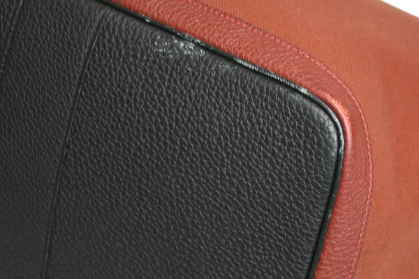 新品同様 HERMES エルメス ガーデンパーティGM トートバッグ キャンバス ネゴンダ ブラック バーガンディ バイカラー 中古 4b012933