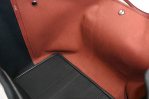 新品同様 HERMES エルメス ガーデンパーティGM トートバッグ キャンバス ネゴンダ ブラック バーガンディ バイカラー 中古 4b012933