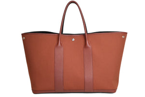 新品同様 HERMES エルメス ガーデンパーティGM トートバッグ キャンバス ネゴンダ ブラック バーガンディ バイカラー 中古 4b012933