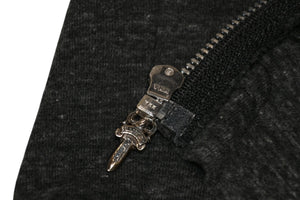 CHROME HEARTS クロムハーツ 霜降り ジップアップフーディー パーカー ロゴ プリント サイズM グレー 美品 中古 4b012943