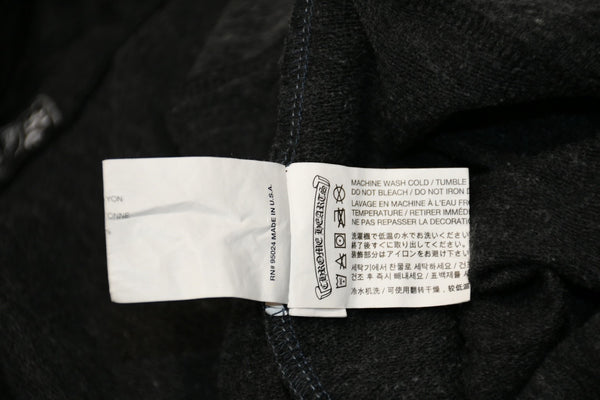 CHROME HEARTS クロムハーツ 霜降り ジップアップフーディー パーカー ロゴ プリント サイズM グレー 美品 中古 4b012943