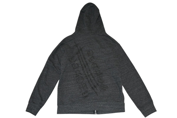 CHROME HEARTS クロムハーツ 霜降り ジップアップフーディー パーカー ロゴ プリント サイズM グレー 美品 中古 4b012943