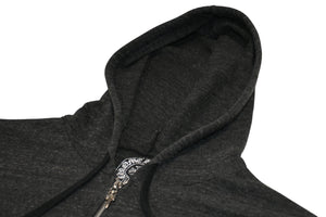 CHROME HEARTS クロムハーツ 霜降り ジップアップフーディー パーカー ロゴ プリント サイズM グレー 美品 中古 4b012943