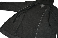 Load image into Gallery viewer, CHROME HEARTS クロムハーツ 霜降り ジップアップフーディー パーカー ロゴ プリント サイズM グレー 美品 中古 4b012943
