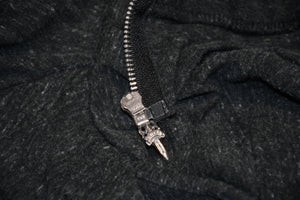 CHROME HEARTS クロムハーツ ジップアップフーディー パーカー T BAR プリント サイズL グレー 美品 中古 4b012945