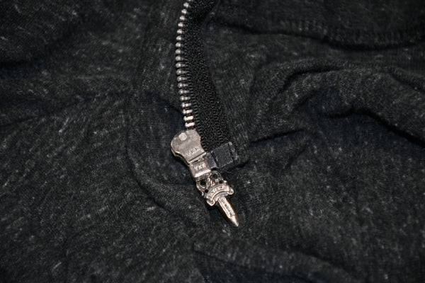CHROME HEARTS クロムハーツ ジップアップフーディー パーカー T BAR プリント サイズL グレー 美品 中古 4b012945