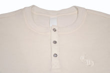 Load image into Gallery viewer, CHROME HEARTS クロムハーツ LS HNLY ヘンリーネック 半袖Tシャツ サイズL クロスボールボタン アイボリー CH刺繍 美品 中古 4b012946