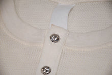 Load image into Gallery viewer, CHROME HEARTS クロムハーツ LS HNLY ヘンリーネック 半袖Tシャツ サイズL クロスボールボタン アイボリー CH刺繍 美品 中古 4b012946