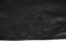 Load image into Gallery viewer, CHROME HEARTS クロムハーツ デニム レザーシャツ ワンピース クロスボール サイズS ブラック シルバー925 美品 中古 4b012949