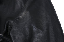 Load image into Gallery viewer, CHROME HEARTS クロムハーツ デニム レザーシャツ ワンピース クロスボール サイズS ブラック シルバー925 美品 中古 4b012949