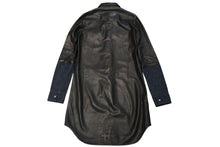 Load image into Gallery viewer, CHROME HEARTS クロムハーツ デニム レザーシャツ ワンピース クロスボール サイズS ブラック シルバー925 美品 中古 4b012949