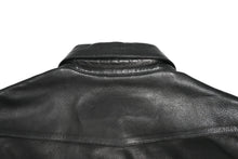 Load image into Gallery viewer, CHROME HEARTS クロムハーツ デニム レザーシャツ ワンピース クロスボール サイズS ブラック シルバー925 美品 中古 4b012949