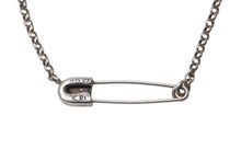 Load image into Gallery viewer, 極美品 CHROME HEARTS クロムハーツ セーフティピン ネックレス スモール 1Pダイヤ チャーム シルバー SV925 5.8g 中古 4b012950
