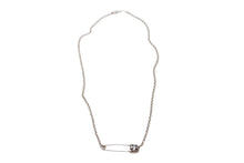 Load image into Gallery viewer, 極美品 CHROME HEARTS クロムハーツ セーフティピン ネックレス スモール 1Pダイヤ チャーム シルバー SV925 5.8g 中古 4b012950