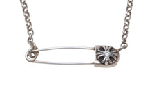 Load image into Gallery viewer, 極美品 CHROME HEARTS クロムハーツ セーフティピン ネックレス スモール 1Pダイヤ チャーム シルバー SV925 5.8g 中古 4b012950