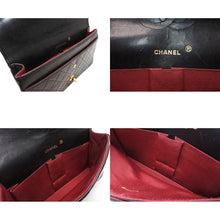 Load image into Gallery viewer, CHANEL シャネル マトラッセ25 Wフラップ Wチェーンショルダーバッグ 0番台 ココマーク ラムスキン ブラック 美品 中古 4b012956