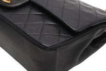 Load image into Gallery viewer, CHANEL シャネル マトラッセ25 Wフラップ Wチェーンショルダーバッグ 0番台 ココマーク ラムスキン ブラック 美品 中古 4b012956