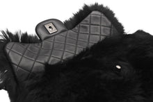 Load image into Gallery viewer, 新品同様 CHANEL シャネル Sフラップ Wチェーンショルダーバッグ 21番台 オリラグファー ラムスキン ココマーク ブラック 中古 4b013014