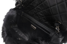 Load image into Gallery viewer, 新品同様 CHANEL シャネル Sフラップ Wチェーンショルダーバッグ 21番台 オリラグファー ラムスキン ココマーク ブラック 中古 4b013014