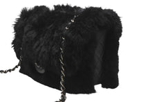 Load image into Gallery viewer, 新品同様 CHANEL シャネル Sフラップ Wチェーンショルダーバッグ 21番台 オリラグファー ラムスキン ココマーク ブラック 中古 4b013014