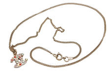 Load image into Gallery viewer, 極美品 CHANEL シャネル ココマーク ネックレス 重量約5.1g 04A刻印 全長約43cm マルチラインストーン GP メタル ゴールド 中古 4b011979