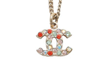Load image into Gallery viewer, 極美品 CHANEL シャネル ココマーク ネックレス 重量約5.1g 04A刻印 全長約43cm マルチラインストーン GP メタル ゴールド 中古 4b011979