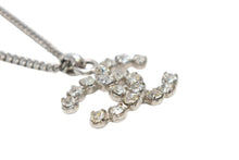 Load image into Gallery viewer, 極美品 CHANEL シャネル ココマーク ネックレス 重量約7.7g 04V刻印 全長約43cm メタル ラインストーン シルバー クリア 中古 4b011980