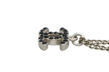 Load image into Gallery viewer, CHANEL シャネル ココマーク ネックレス 重量約5.3g 05P刻印 全長約43.5cm メタル ラインストーン シルバー ブラック 美品 中古 4b011975