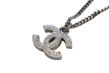 Load image into Gallery viewer, CHANEL シャネル ココマーク ネックレス 重量約5.3g C11V刻印 全長約43cm メタル ラインストーン シルバー クリア 美品 中古 4b011928