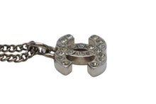 Load image into Gallery viewer, CHANEL シャネル ココマーク ネックレス 重量約5.3g C11V刻印 全長約43cm メタル ラインストーン シルバー クリア 美品 中古 4b011928