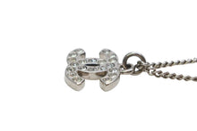 Load image into Gallery viewer, 極美品 CHANEL シャネル ココマーク ネックレス 重量約5.2g 10V刻印 メタル ラインストーン シルバー クリア 中古 4b011939