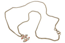 Load image into Gallery viewer, 極美品 CHANEL シャネル ココマーク ネックレス 重量約5.2g 04A刻印 全長約42.5g マルチラインストーン GP メタル ゴールド 中古 4b011926