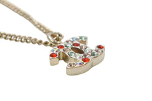 Load image into Gallery viewer, 極美品 CHANEL シャネル ココマーク ネックレス 重量約5.2g 04A刻印 全長約42.5g マルチラインストーン GP メタル ゴールド 中古 4b011926