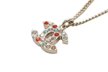 Load image into Gallery viewer, 極美品 CHANEL シャネル ココマーク ネックレス 重量約5.2g 04A刻印 全長約42.5g マルチラインストーン GP メタル ゴールド 中古 4b011926