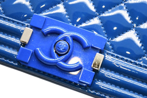 CHANEL シャネル ボーイシャネル チェーンショルダーバッグ A67086 20番台 パテントレザー ココマーク シルバー金具 美品 中古 4b013027