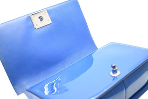 CHANEL シャネル ボーイシャネル チェーンショルダーバッグ A67086 20番台 パテントレザー ココマーク シルバー金具 美品 中古 4b013027