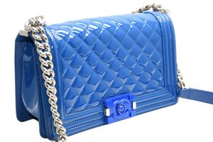 CHANEL シャネル ボーイシャネル チェーンショルダーバッグ A67086 20番台 パテントレザー ココマーク シルバー金具 美品 中古 4b013027