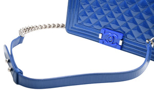 CHANEL シャネル ボーイシャネル チェーンショルダーバッグ A67086 20番台 パテントレザー ココマーク シルバー金具 美品 中古 4b013027