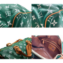 Load image into Gallery viewer, 新品同様 LOUIS VUITTON ルイヴィトン スピーディ P9 バンドリエール40 M24417 2WAY ボストンバッグ グリーン ゴールド金具 中古 4b013043