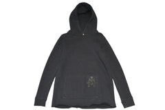 極美品 CHROME HEARTS クロムハーツ パッチ付き ジップアップフーディー パーカー ロゴ プリント サイズL ブラック 中古 4b013056