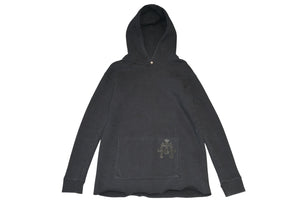 極美品 CHROME HEARTS クロムハーツ パッチ付き ジップアップフーディー パーカー ロゴ プリント サイズL ブラック 中古 4b013056