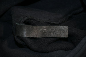 極美品 CHROME HEARTS クロムハーツ パッチ付き ジップアップフーディー パーカー ロゴ プリント サイズL ブラック 中古 4b013056