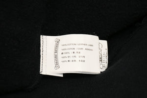 極美品 CHROME HEARTS クロムハーツ パッチ付き ジップアップフーディー パーカー ロゴ プリント サイズL ブラック 中古 4b013056