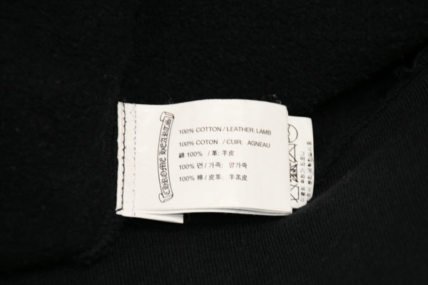 極美品 CHROME HEARTS クロムハーツ パッチ付き ジップアップフーディー パーカー ロゴ プリント サイズL ブラック 中古 4b013056