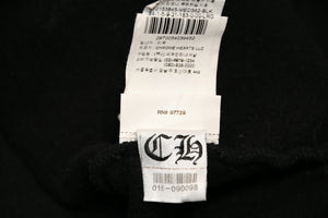 極美品 CHROME HEARTS クロムハーツ パッチ付き ジップアップフーディー パーカー ロゴ プリント サイズL ブラック 中古 4b013056