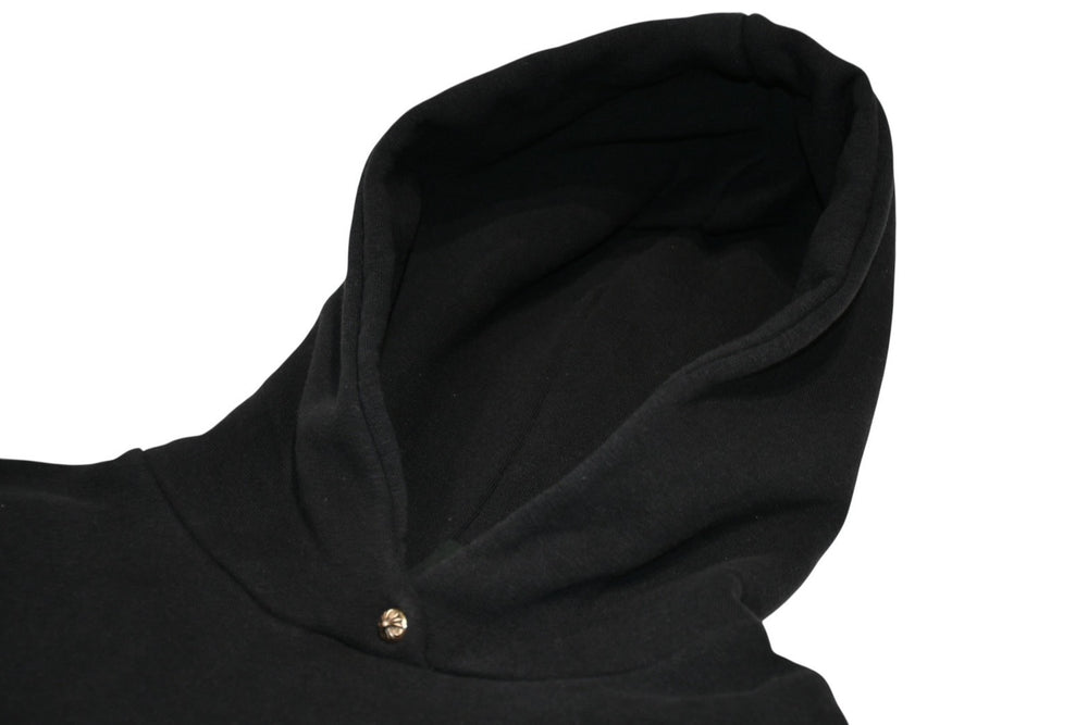 極美品 CHROME HEARTS クロムハーツ パッチ付き ジップアップフーディー パーカー ロゴ プリント サイズL ブラック 中古 4b013056