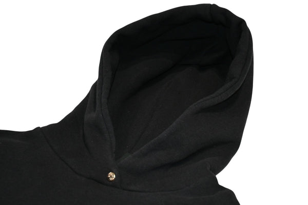 極美品 CHROME HEARTS クロムハーツ パッチ付き ジップアップフーディー パーカー ロゴ プリント サイズL ブラック 中古 4b013056