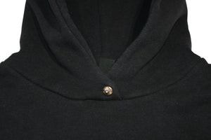極美品 CHROME HEARTS クロムハーツ パッチ付き ジップアップフーディー パーカー ロゴ プリント サイズL ブラック 中古 4b013056