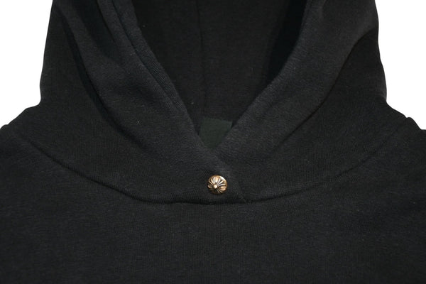 極美品 CHROME HEARTS クロムハーツ パッチ付き ジップアップフーディー パーカー ロゴ プリント サイズL ブラック 中古 4b013056